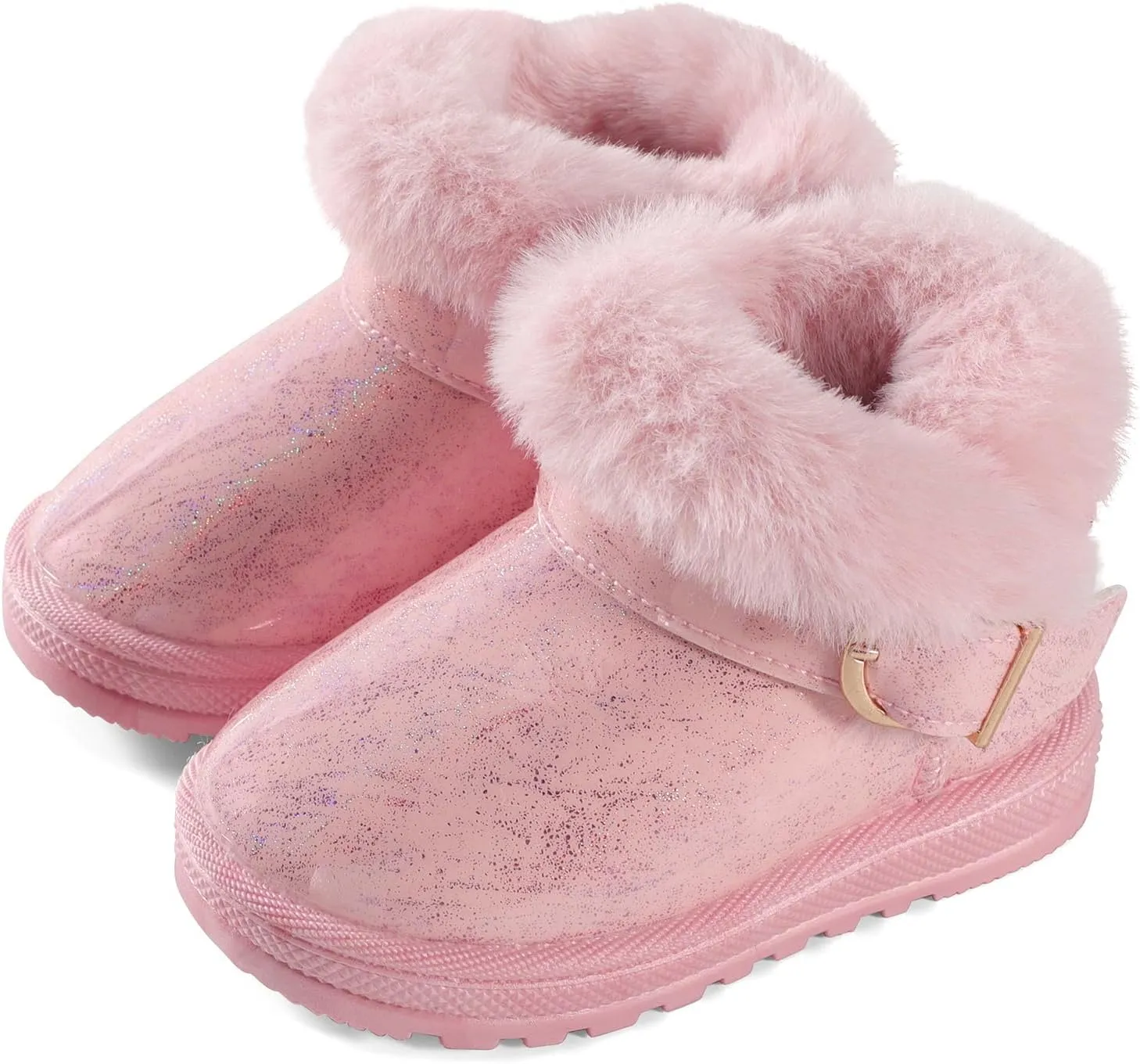 MK MATT KEELY Winter Boots for Toddler Boots for boys Soft Warm Fur Snow Boots For Girl Plush Black Snow Boots