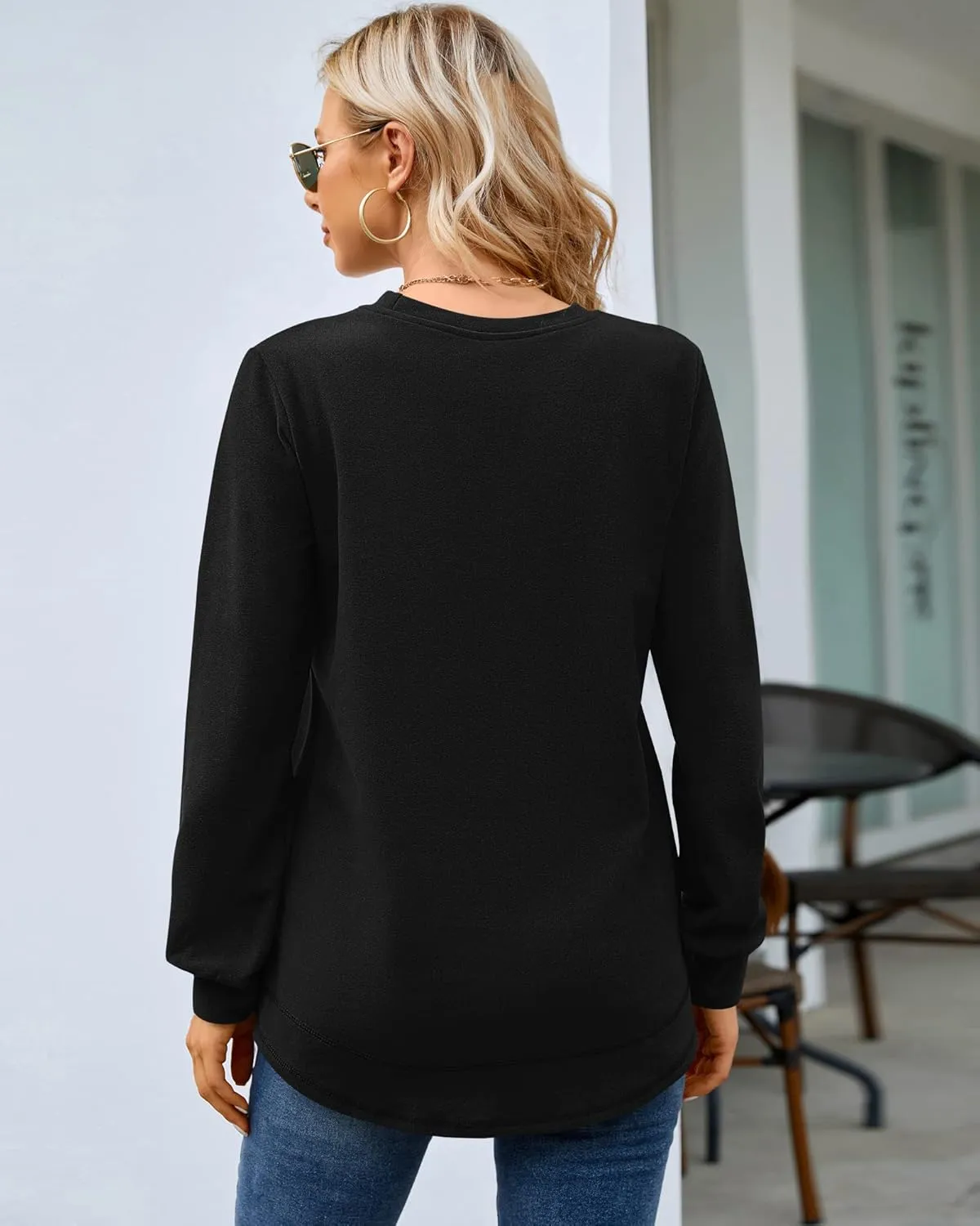 MOLERANI Sweatshirts for Women Casual Long Sleeve Crewneck Shirts Tunic Tops