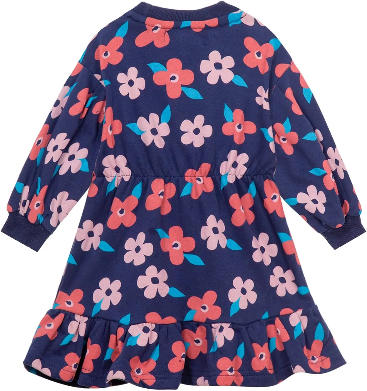 Mud Kingdom Little Girls Love Heart Smocked Sweatshirt Dress Long Sleeve Colorful