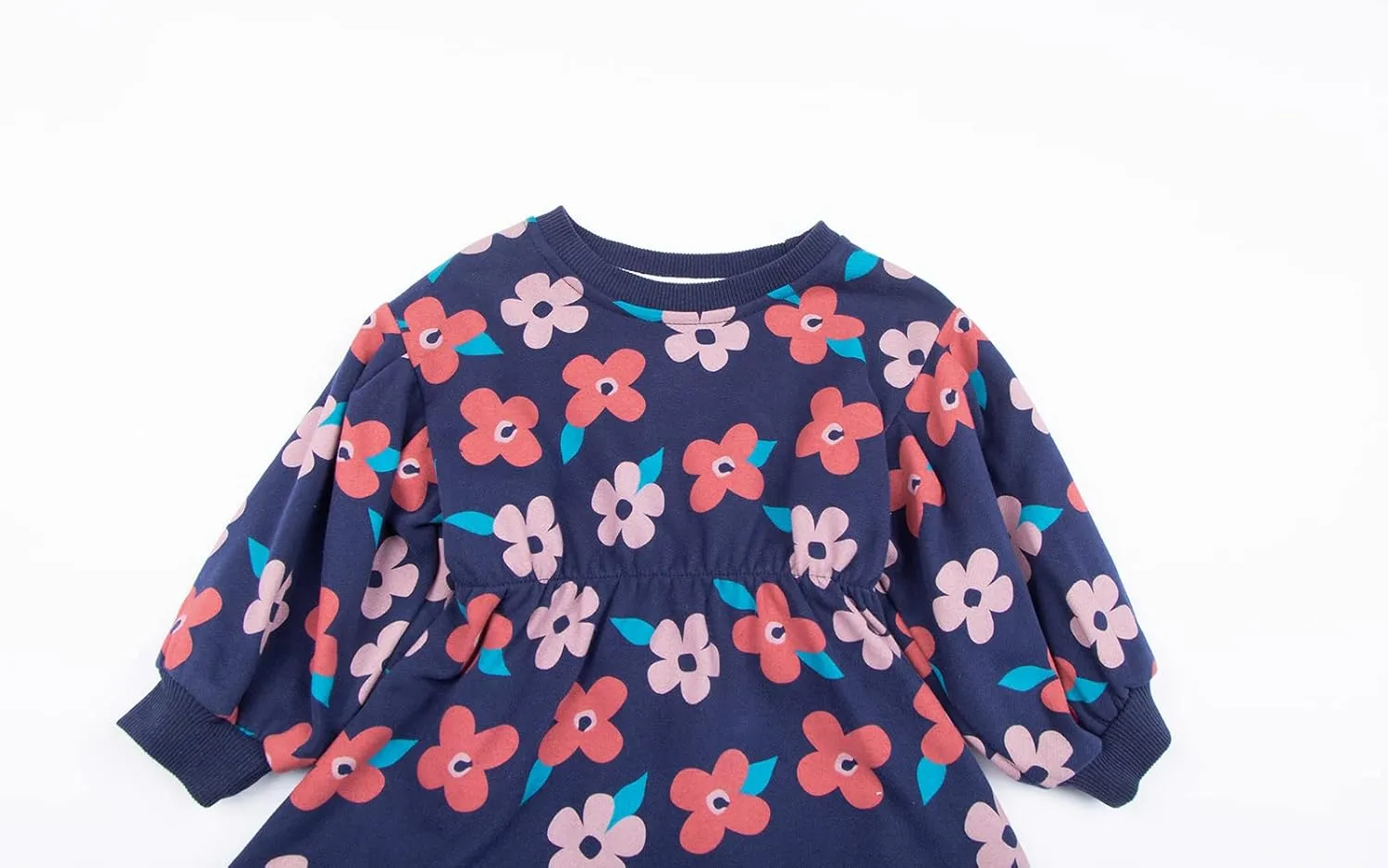 Mud Kingdom Little Girls Love Heart Smocked Sweatshirt Dress Long Sleeve Colorful