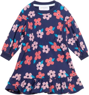 Mud Kingdom Little Girls Love Heart Smocked Sweatshirt Dress Long Sleeve Colorful