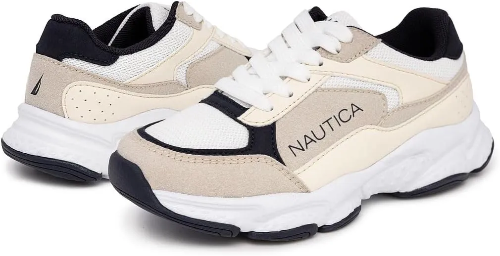 Nautica Kids Boys & Girls Athletic Sneakers - Chunky Cushion Heel Running & Hiking Shoes (Lace-Up/Bungee Slip-On) (Big Kid/Little Kid/Toddler)