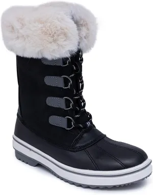 NAUTICA Women's Lace-Up Winter Snow & Rain Boots - Water-Resistant Insulated Boots with Cozy Faux Fur Lining for Warmth and Comfort - Glenoak