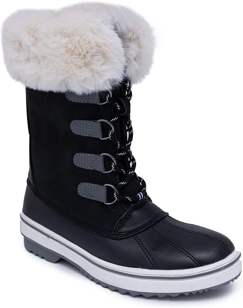 NAUTICA Women's Lace-Up Winter Snow & Rain Boots - Water-Resistant Insulated Boots with Cozy Faux Fur Lining for Warmth and Comfort - Glenoak