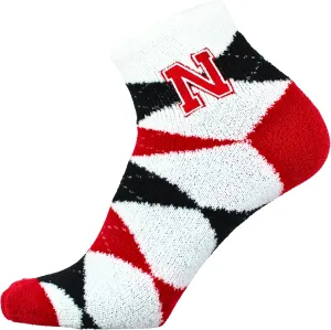 NCAA Nebraska Cornhuskers Argyle Fuzzy Socks