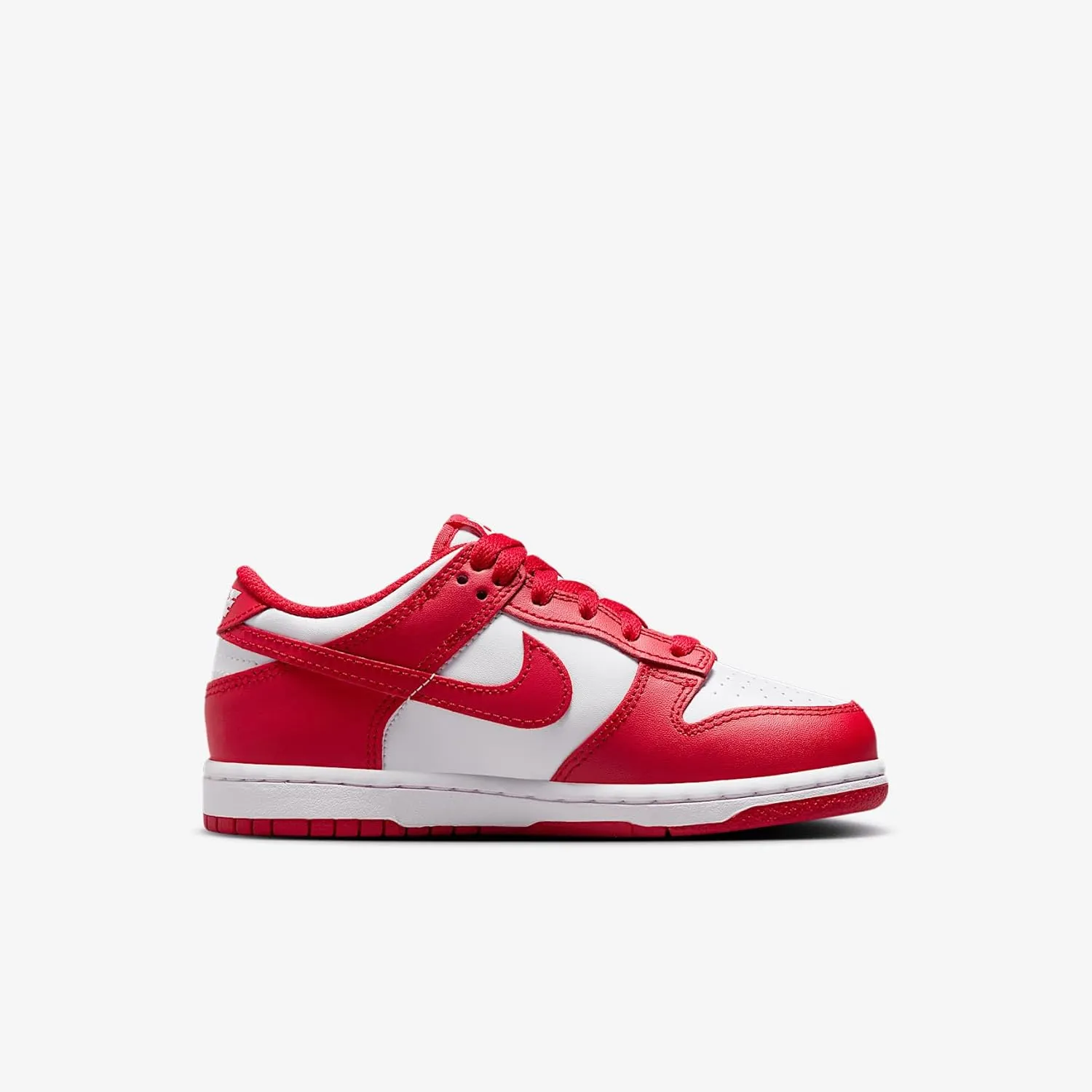 Nike Dunk Low Little Kids' Shoes (FB9108-119, White/University Red)