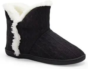 NineCiFun Women's Fuzzy Winter Bootie Slippers Knitted Ankle Boots Slippers Warm House Shoes Outdoor Indoor with Plush Fur Lining