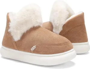 NineCiFun Women's Suede Bootie Slippers Warm Fuzzy Slippers with Faux Fur Lining Cozy Memory Foam Indoor House Shoes