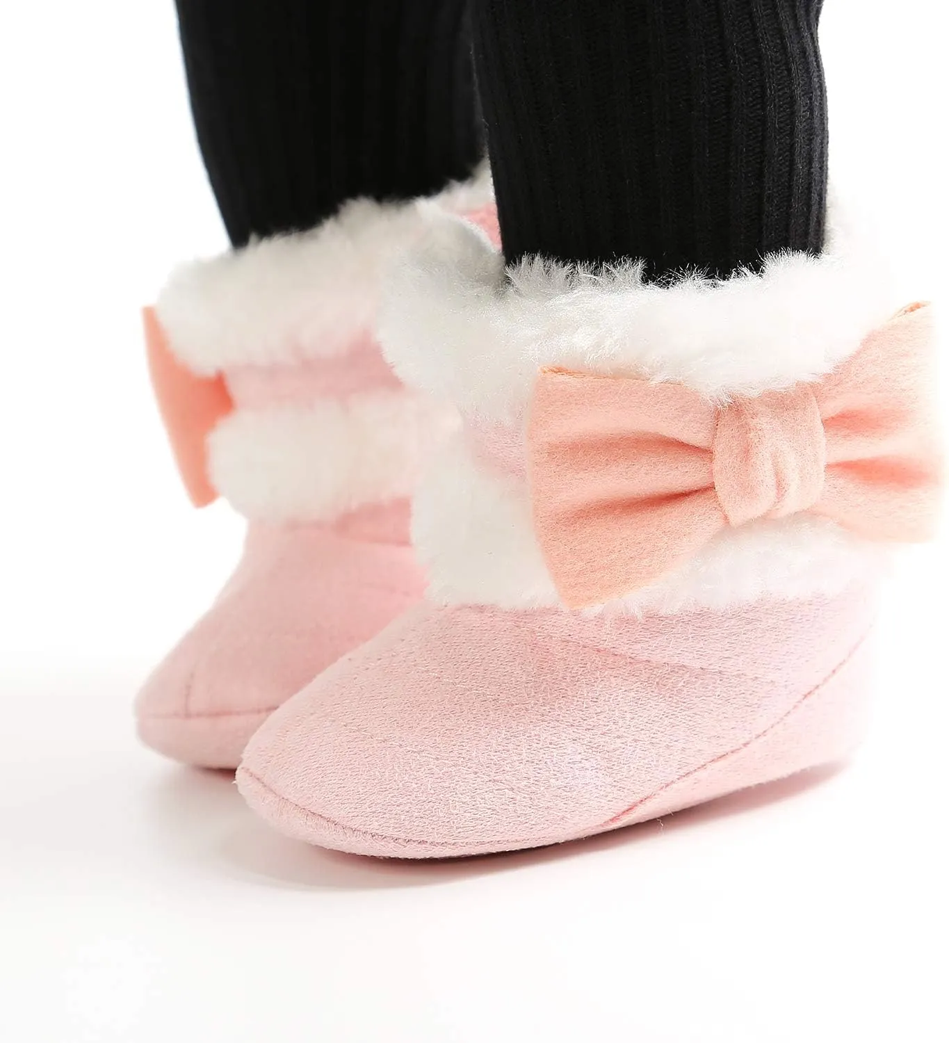 Ohwawadi Infant Baby Boots Boys Girls Cozy Fleece Slippers Snow Boots Winter Baby Girl Shoes Warm Baby Crib Footwear for Newborn Toddlers