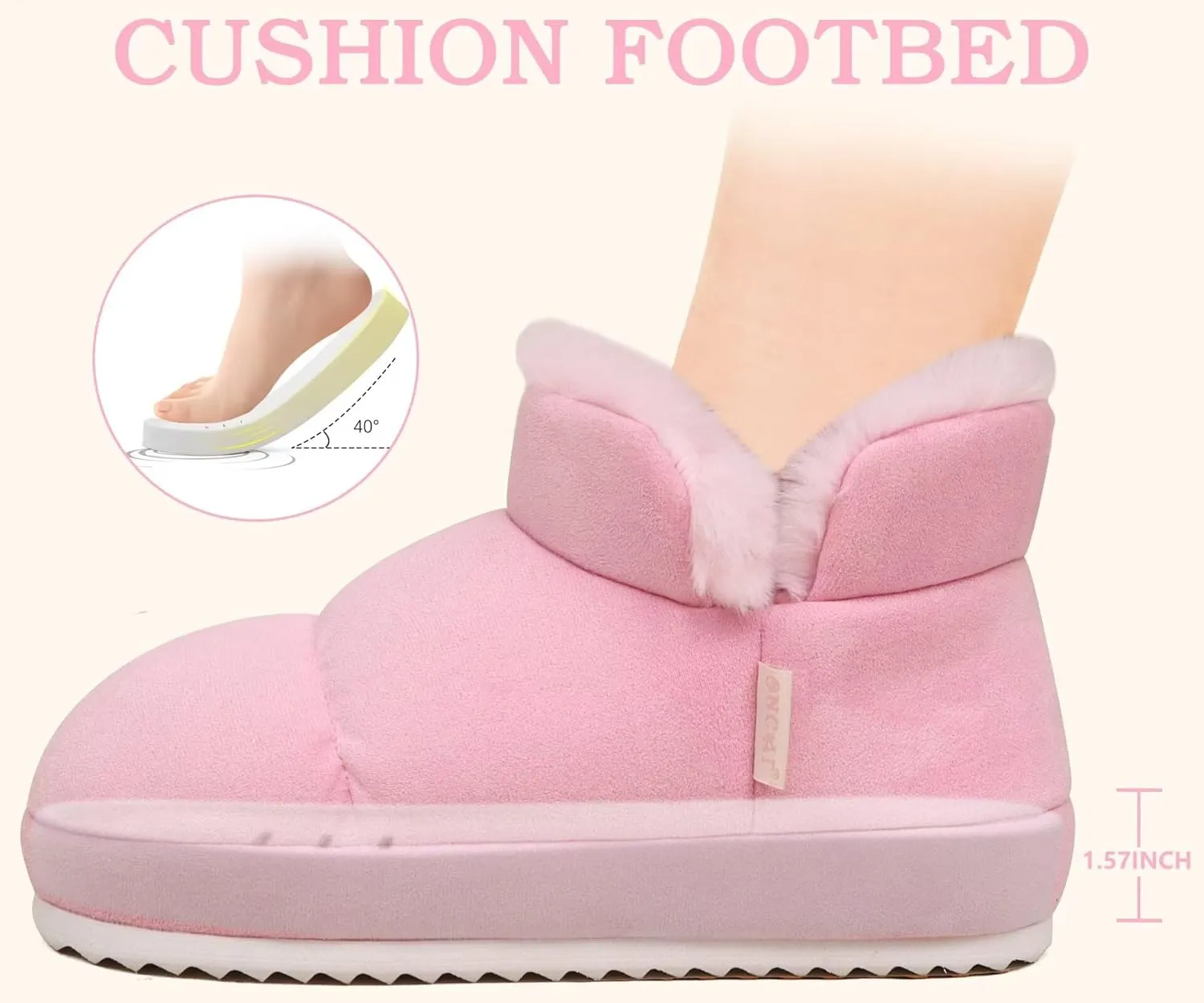 ONCAI Womens Slippers House Slippers for Woman Slipper Boots for Women Ladies Winter Fuzzy Warm Bootie Indoor Outdoor