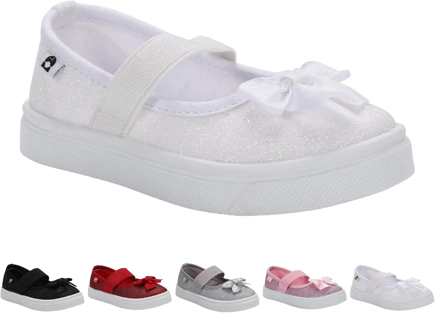 Oomphies Quinn Slip-On Mary Jane Shoes for Girls – Comfortable Elastic Strap, Cushioned Insole & Durable Rubber Sole