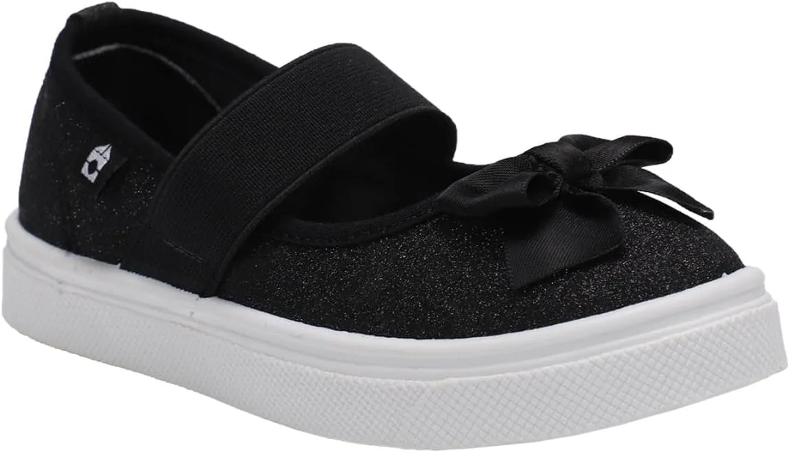 Oomphies Quinn Slip-On Mary Jane Shoes for Girls – Comfortable Elastic Strap, Cushioned Insole & Durable Rubber Sole