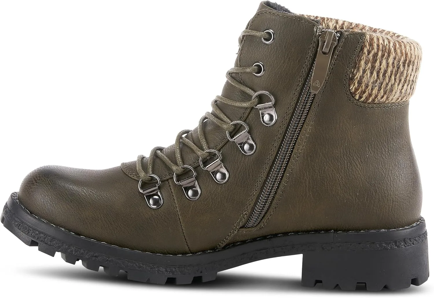 PATRIZIA Spring Step Clarris Lace-Up Booties for Women - Ladies Boots with Cozy Faux Fur Lining - Tonal Stitching Ankle Boots for Womens