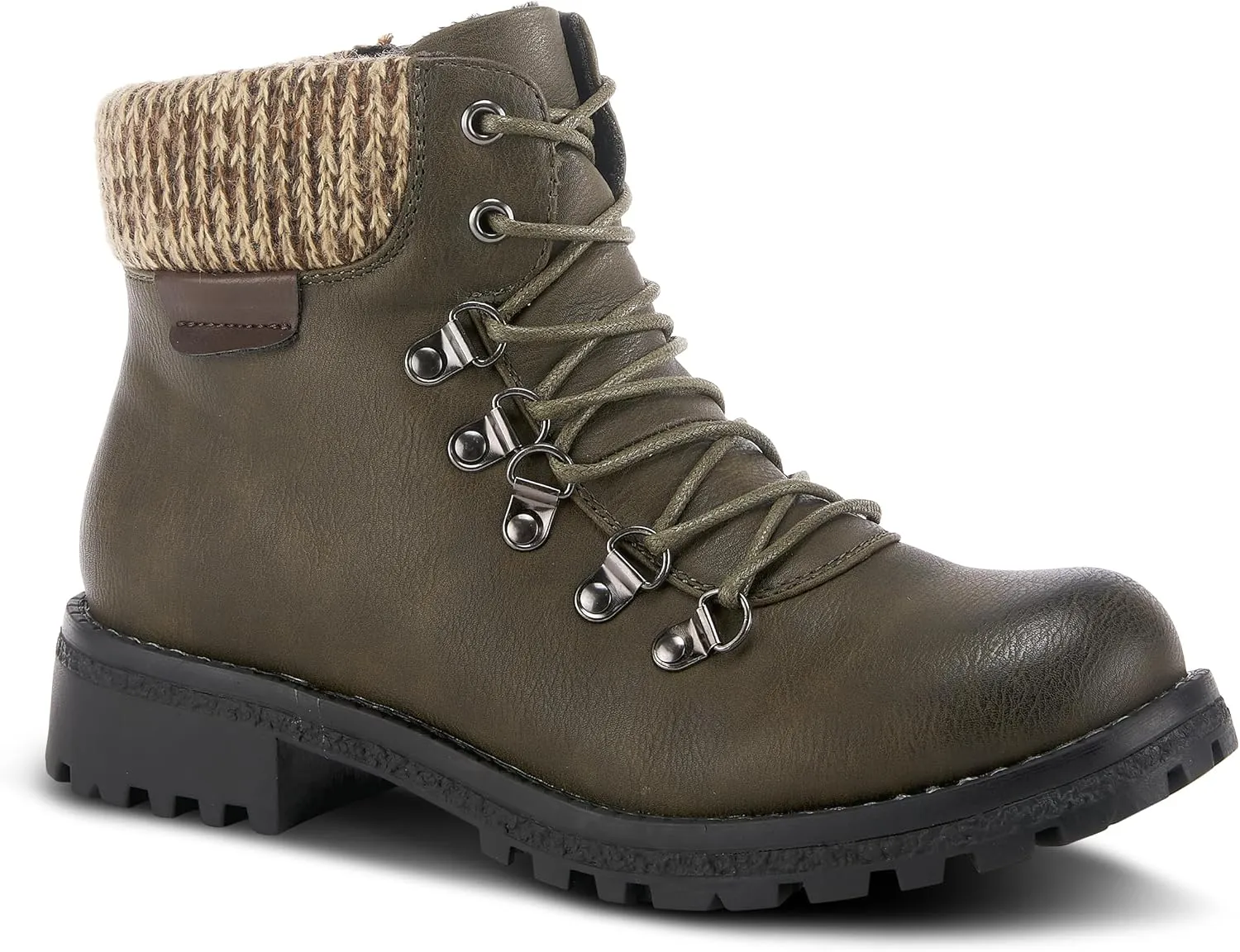 PATRIZIA Spring Step Clarris Lace-Up Booties for Women - Ladies Boots with Cozy Faux Fur Lining - Tonal Stitching Ankle Boots for Womens
