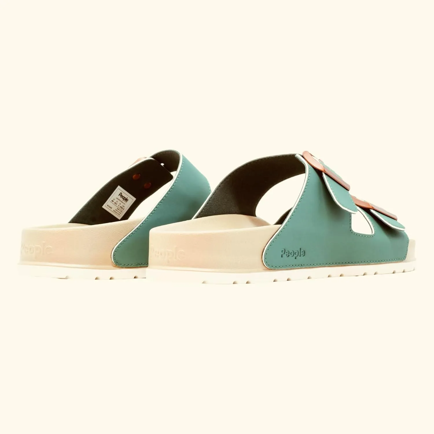 People Footwear Rubber Sandals for Women and Men, EVA Sandals, Double Buckle Slides with Two-band Slides - Perfect Summer Shoes for Comfort and Style
