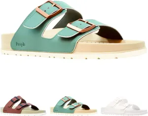 People Footwear Rubber Sandals for Women and Men, EVA Sandals, Double Buckle Slides with Two-band Slides - Perfect Summer Shoes for Comfort and Style