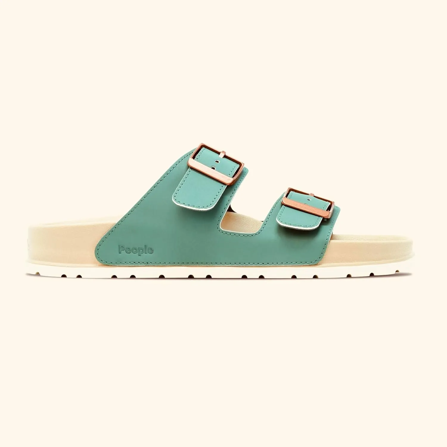 People Footwear Rubber Sandals for Women and Men, EVA Sandals, Double Buckle Slides with Two-band Slides - Perfect Summer Shoes for Comfort and Style