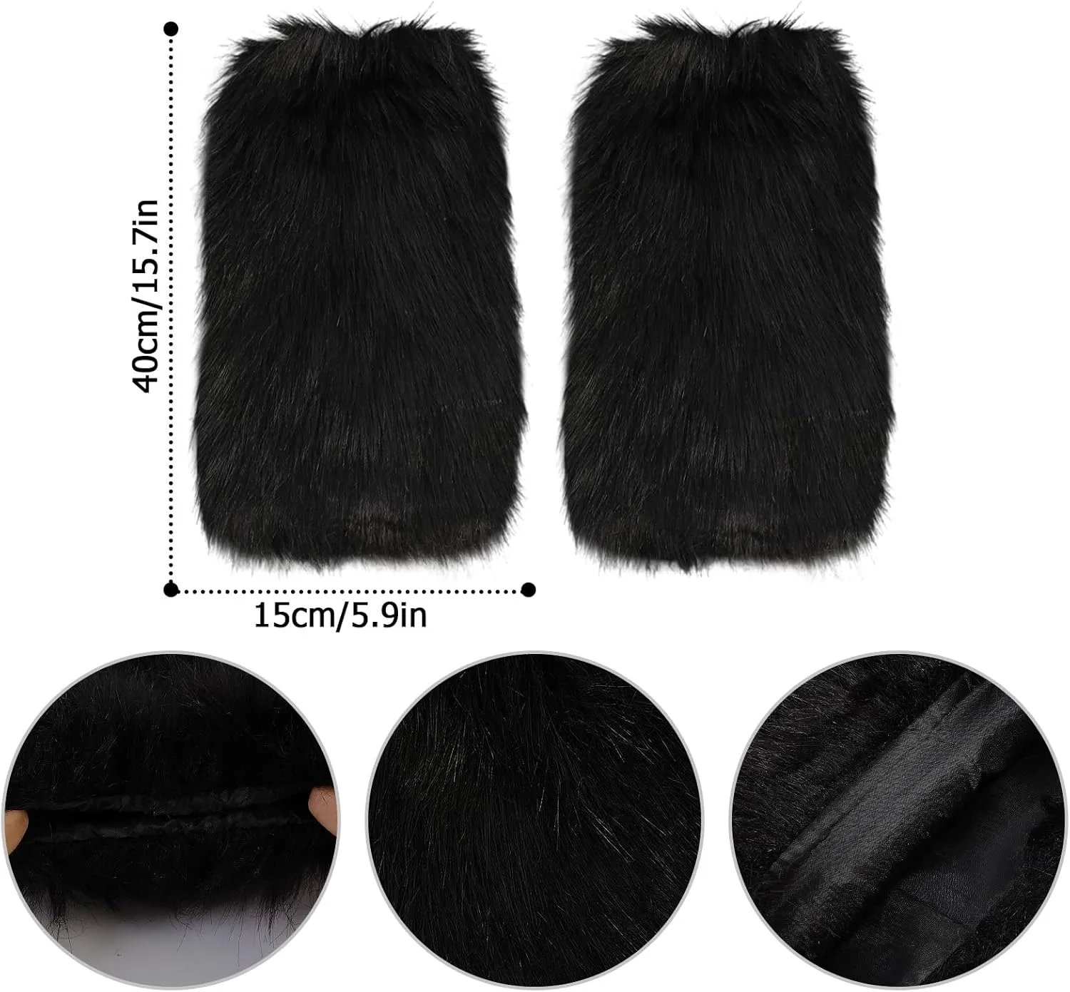 PHOGARY Faux Fur Fuzzy Leg Warmers Furry Boot Covers for Women Girls, Furry Boot Cuffs Fuzzy Shoes Cover Socks for Costumes