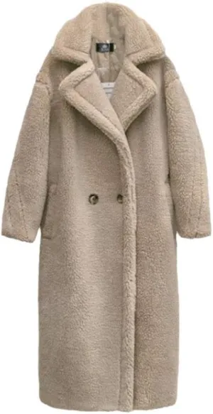 Pink Long Teddy Bear Coat,Women Winter Warm Faux Fur Jacket,Ladies Teddy Outdoor Overcoat