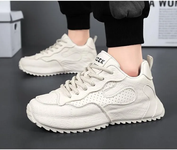 Plus Size Men's Trendy Street Style Low Top Skateboard Shoes, Comfy Non Slip Up Durable Sneakers for Outdoor Activities
