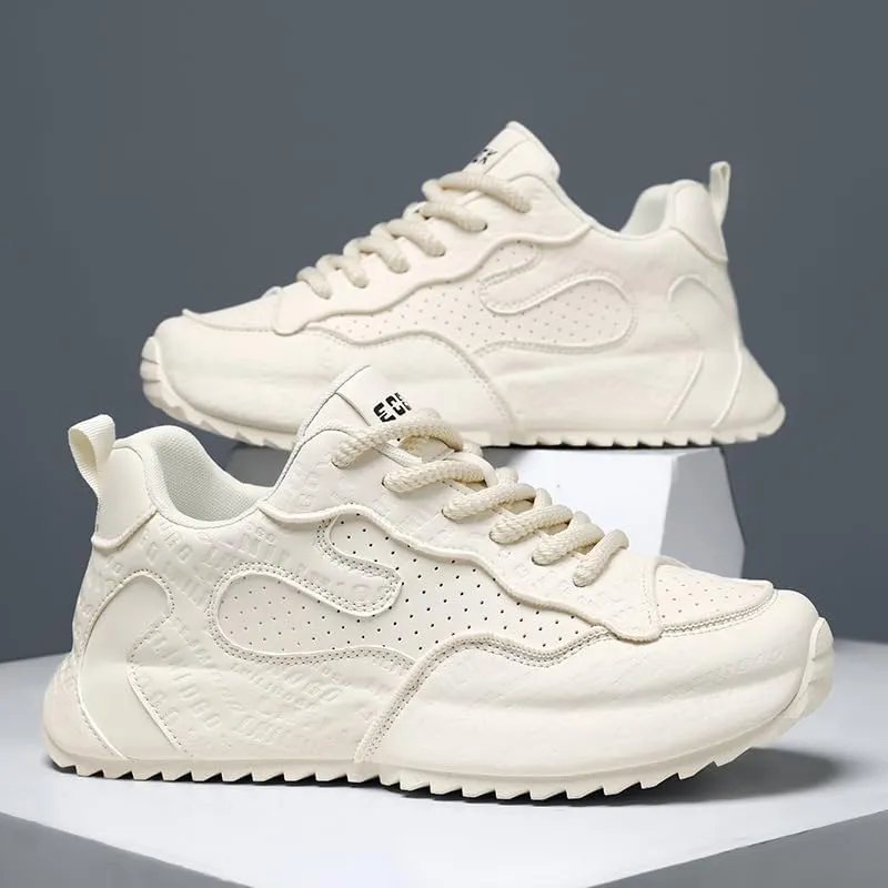 Plus Size Men's Trendy Street Style Low Top Skateboard Shoes, Comfy Non Slip Up Durable Sneakers for Outdoor Activities