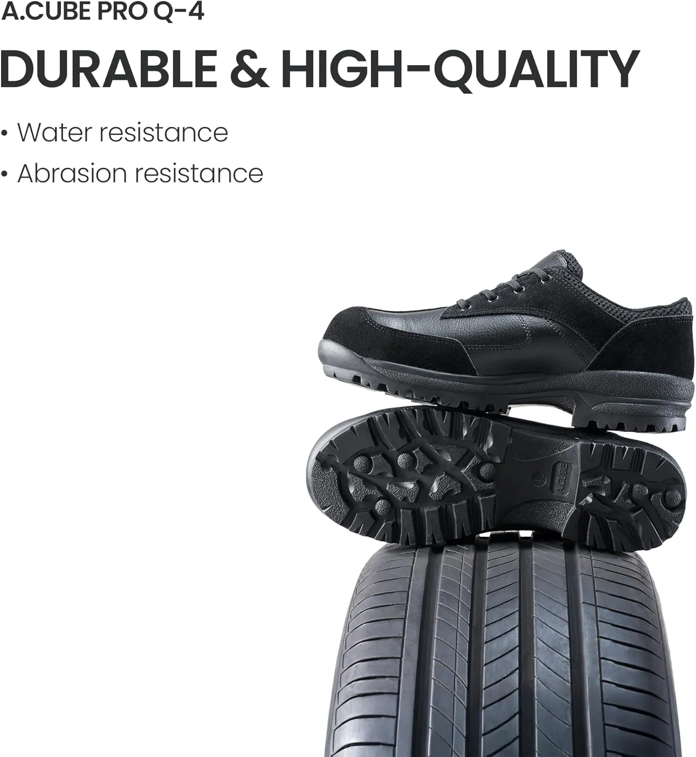 Q-4 Comfortable Safety Shoes – PVC Toe Cap, EU Riot Police Outsole, ESG Recycled Materials, Durable Work & Hiking Shoes