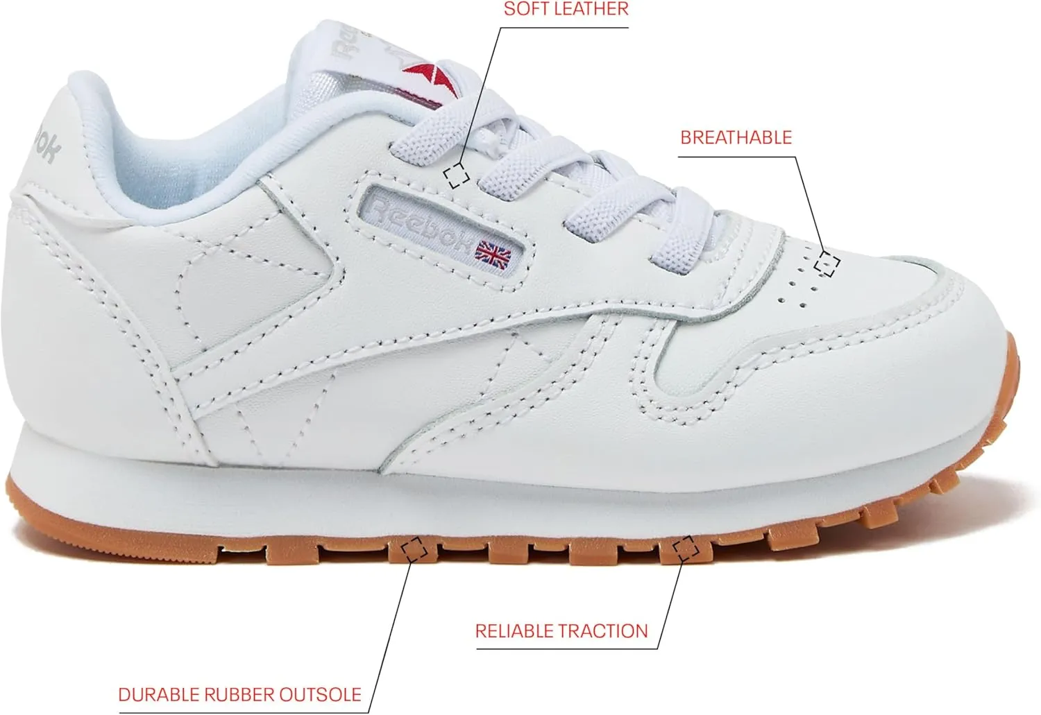 Reebok Classic Leather Girls and Boys Shoes for Kids, Toddler, Little Kid or Big Kid Sneakers, Girl or Boy Tennis Shoes
