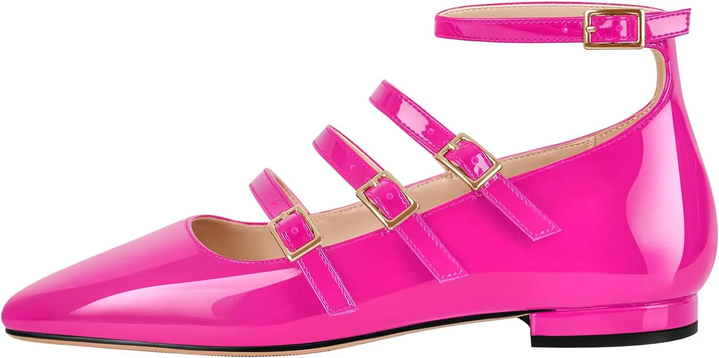 richealnini Mary Jane Shoes Women Low Block Heel Square Toe Flats Patent Leather Pumps Wedding Dress