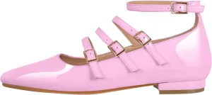 richealnini Mary Jane Shoes Women Low Block Heel Square Toe Flats Patent Leather Pumps Wedding Dress