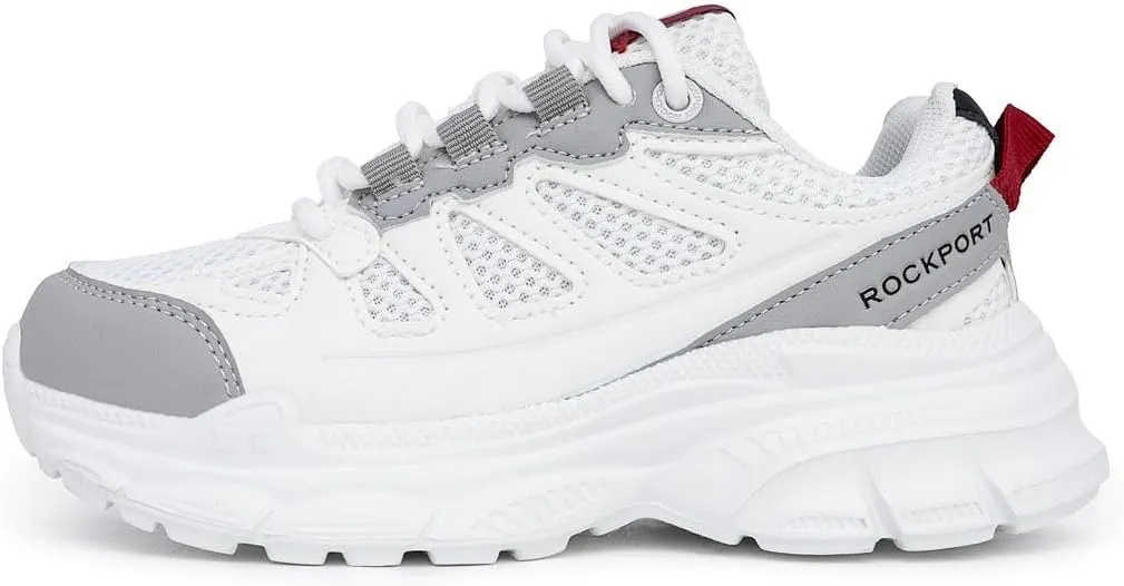Rockport Kids Boys Sneakers - Durable, Breathable Mesh Design with Cushioned Sole for Comfort - Athletic Shoes for Walking, Running, and School Lace-Up/Bungee (Big Kids & Little Kids)