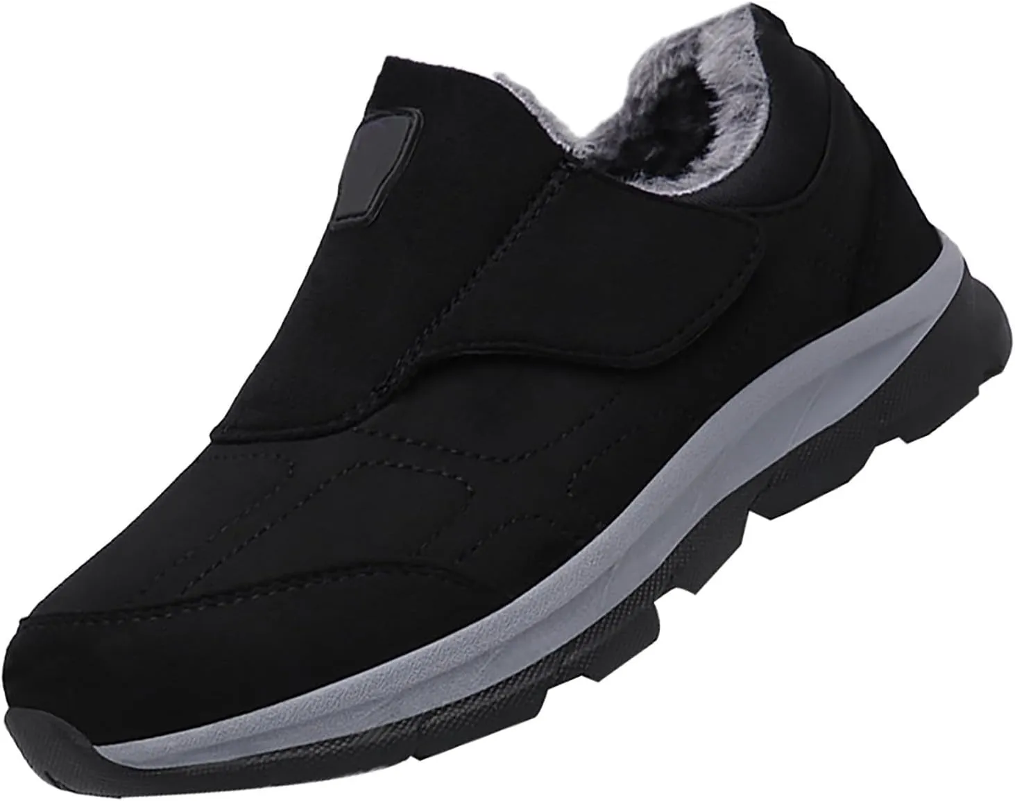 Rubber Winter Boots for Women Deer Prints Flat Round Toe Lazy Suede Shoes Snow Boots Womens Mid Calf Winter Snow Boots