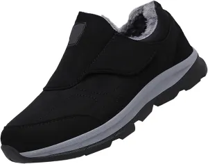 Rubber Winter Boots for Women Deer Prints Flat Round Toe Lazy Suede Shoes Snow Boots Womens Mid Calf Winter Snow Boots