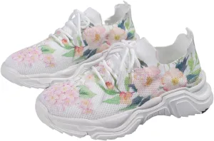 RZDYSQ Floral Print Lace-up Breathable Orthopedic Sneakers, Women's Mesh Breathable Orthopedic Sneakers
