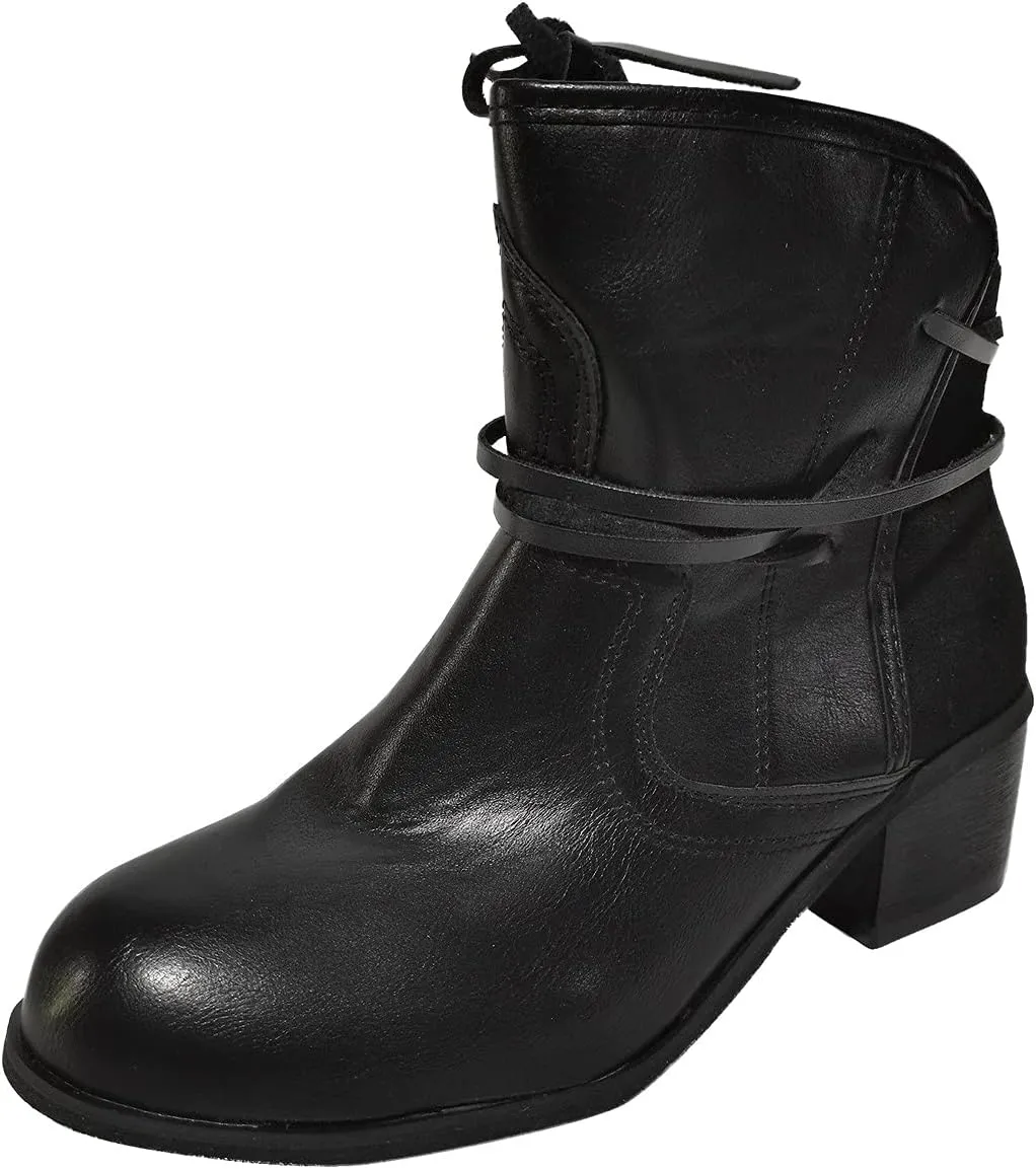 SBGMoSJ Womens Ankle Boots Low Heel Orthopedic Wide Width Dress Booties for Women Plus Size Ankle Boots for Women Size 9.5 Wide Black Booties with Silver Studs Women Black Ankle Boots Flat