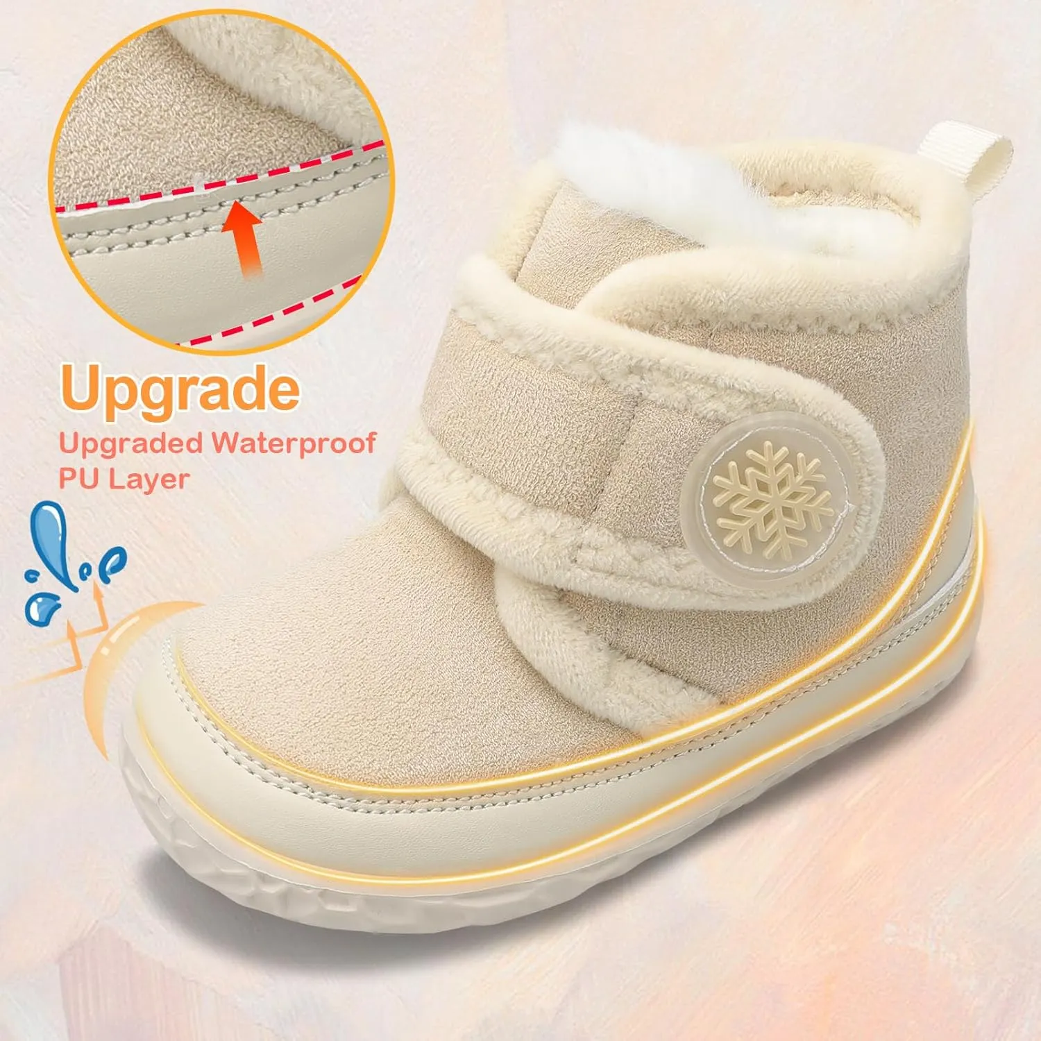 Scurtain Toddler Slippers Girl Boy House Shoes Fuzzy Hard Bottom Winter Boots Baby Cozy Walking Sock Shoes