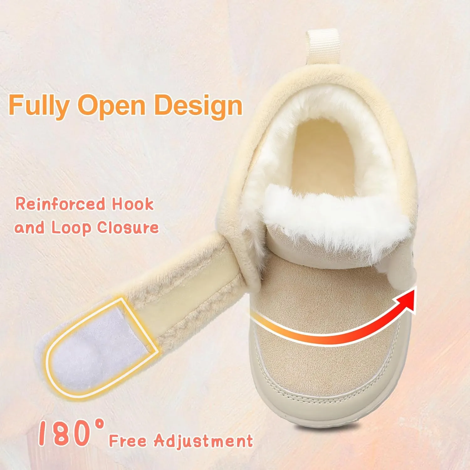 Scurtain Toddler Slippers Girl Boy House Shoes Fuzzy Hard Bottom Winter Boots Baby Cozy Walking Sock Shoes