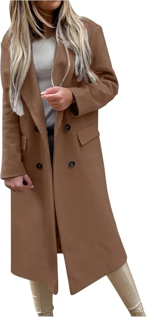 SERYU Womens Winter Lapel Slim Coat Trench Jacket Long Parka Overcoat Outwear