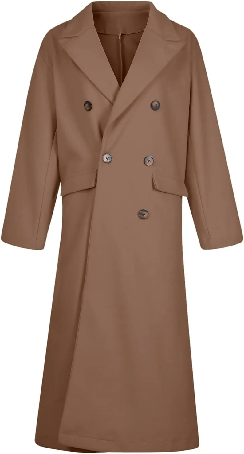 SERYU Womens Winter Lapel Slim Coat Trench Jacket Long Parka Overcoat Outwear