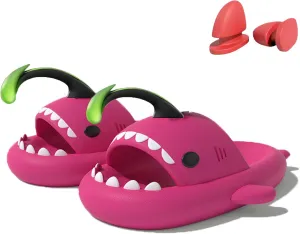 Shark Slides Angler Fish, Shark Slippers, Glow In The Dark, Super Soft, Comfy, Super Soft Environmental EVA