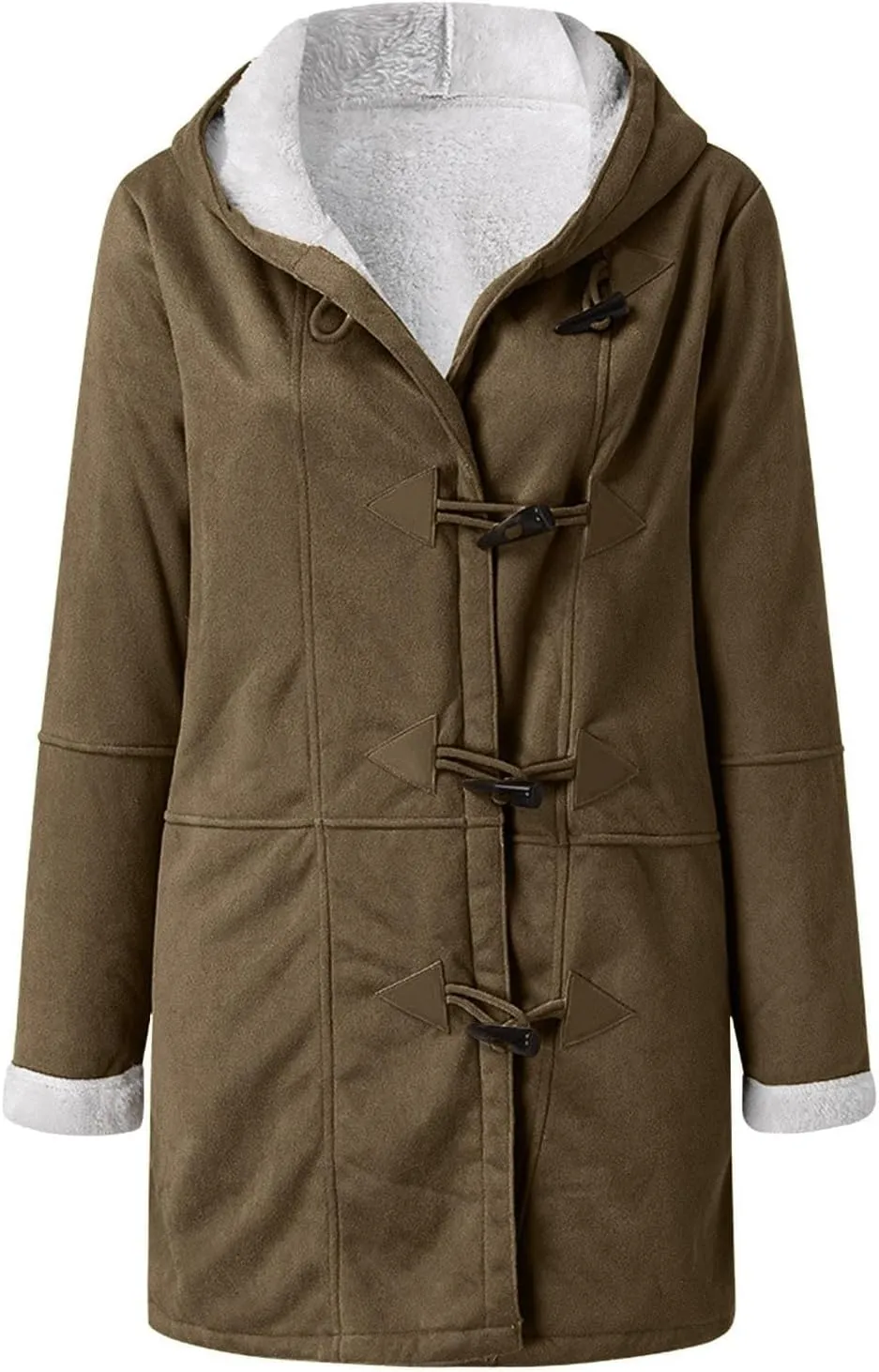 Sherpa Fleece Lined Jacket For Women 2024 Winter Warm Shearling Coat Casual Loose Plus Size Hooded Jackets With Pocket