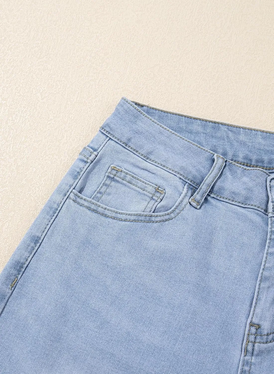 Sidefeel Women's Capri Jeans High Waisted 2025 Spring Fashion Straight Leg Raw Hem Denim Capri Pants
