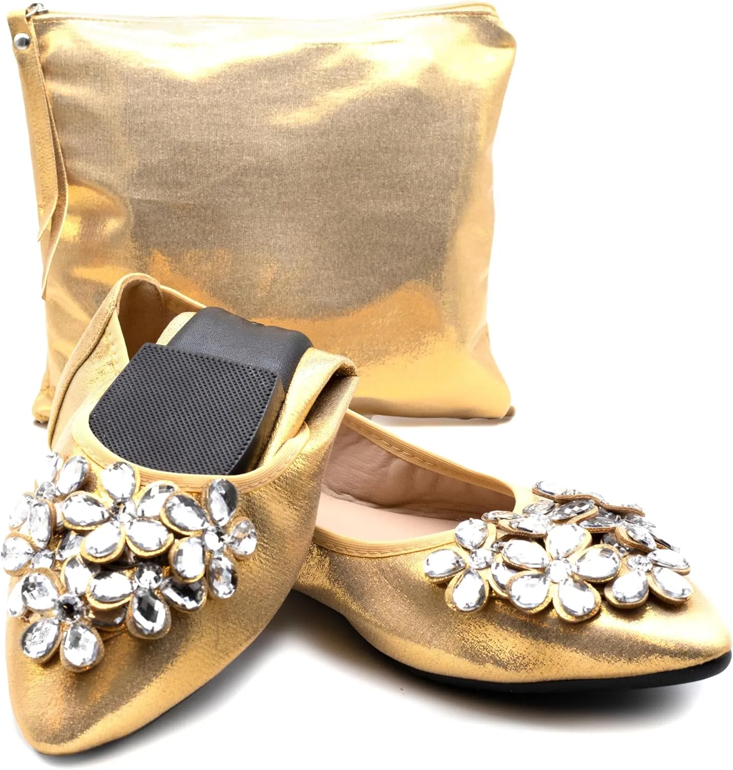 Silky Toes Foldable Flats for Women Dressy Ballet Shoes for Purse