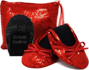 Silky Toes Foldable Flats for Women Purse Ballet Shoes Ballerina Slippers