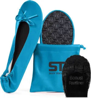 Silky Toes Foldable Flats for Women Purse Ballet Shoes Ballerina Slippers