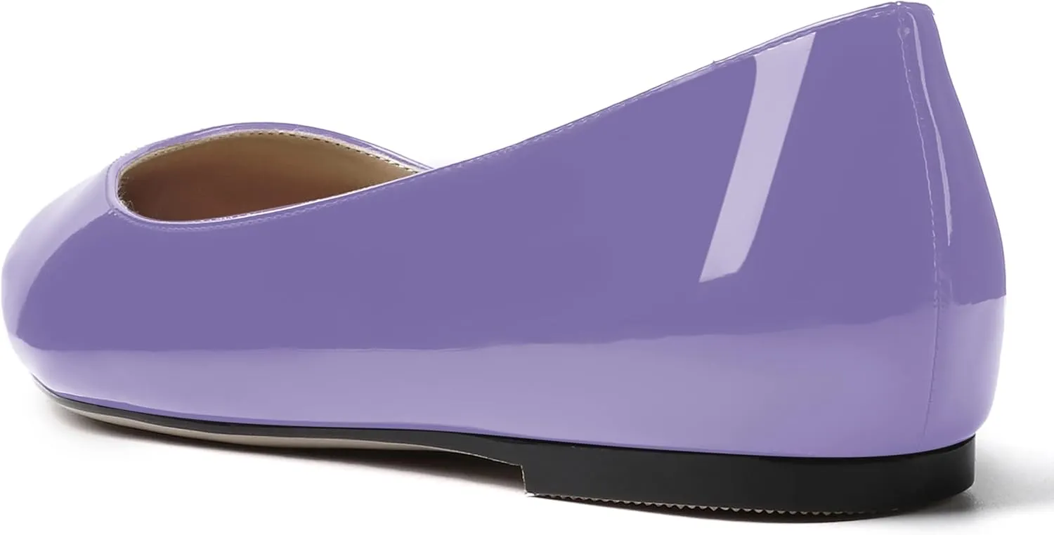 SKYSTERRY Women's Patent Office Casual Pointed Toe Slip On Flats Shoes