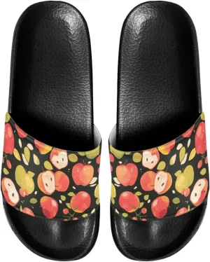 Slide Sandals for Women Casual Open-Toe Soft-Soled Non-Slip Single-Strap Sandal Indoor and Outdoor Home Shoes Versatile Styles Black Size 6-13.5