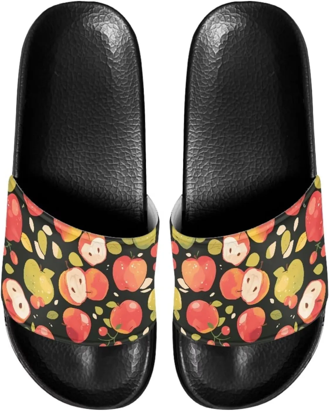 Slide Sandals for Women Casual Open-Toe Soft-Soled Non-Slip Single-Strap Sandal Indoor and Outdoor Home Shoes Versatile Styles Black Size 6-13.5