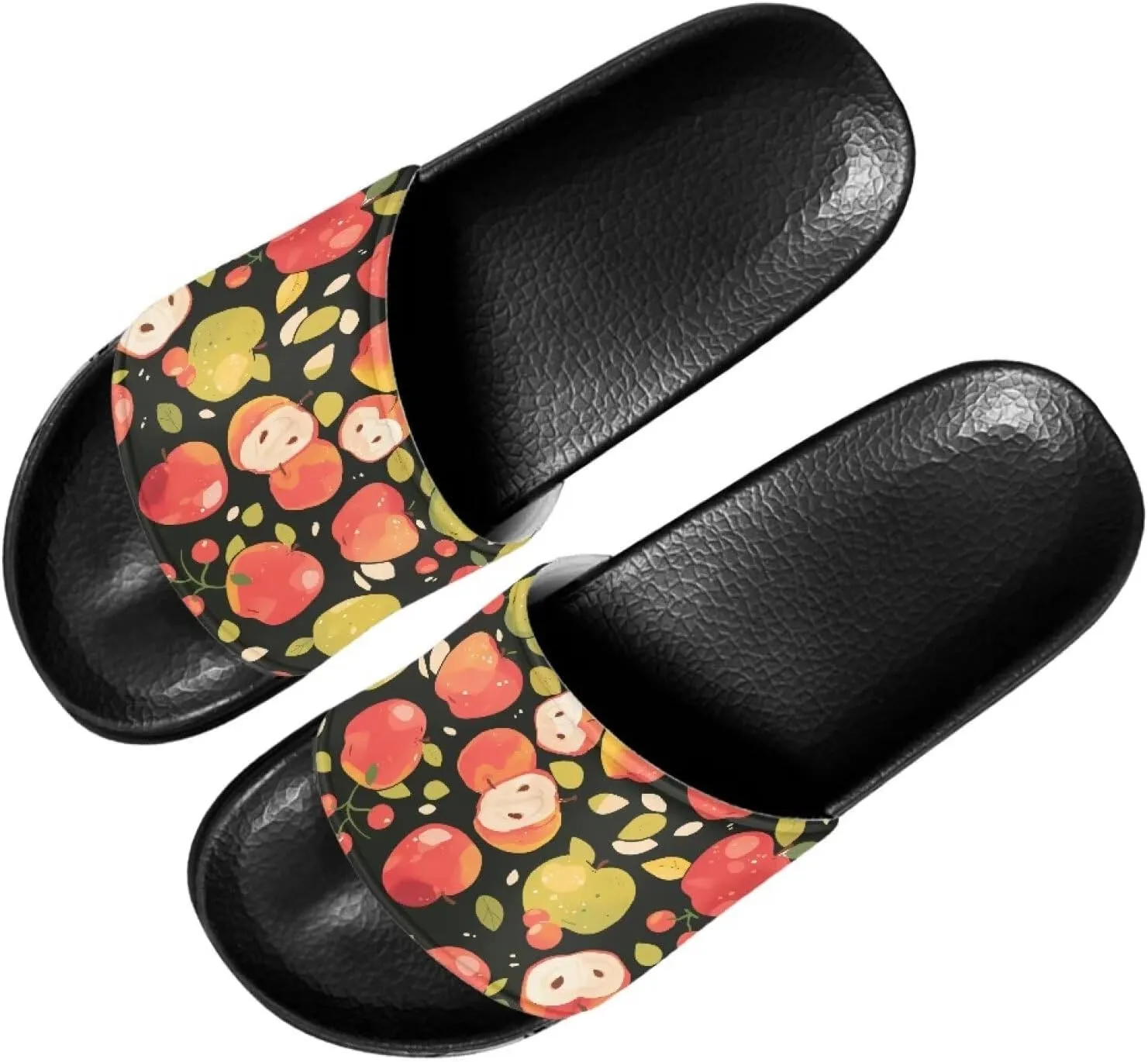 Slide Sandals for Women Casual Open-Toe Soft-Soled Non-Slip Single-Strap Sandal Indoor and Outdoor Home Shoes Versatile Styles Black Size 6-13.5