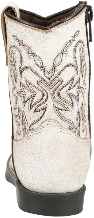 Smoky Mountain Women's Mesa Square Toe Pull On Brown Oil Distressed/Navy Crackle Boots
