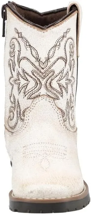 Smoky Mountain Women's Mesa Square Toe Pull On Brown Oil Distressed/Navy Crackle Boots